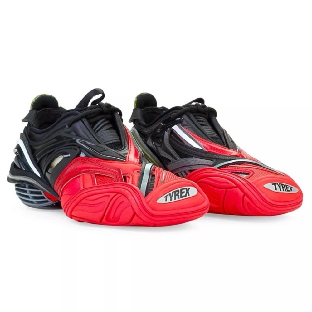 Balenciaga Women’s Tyrex Red and Gray Sneakers